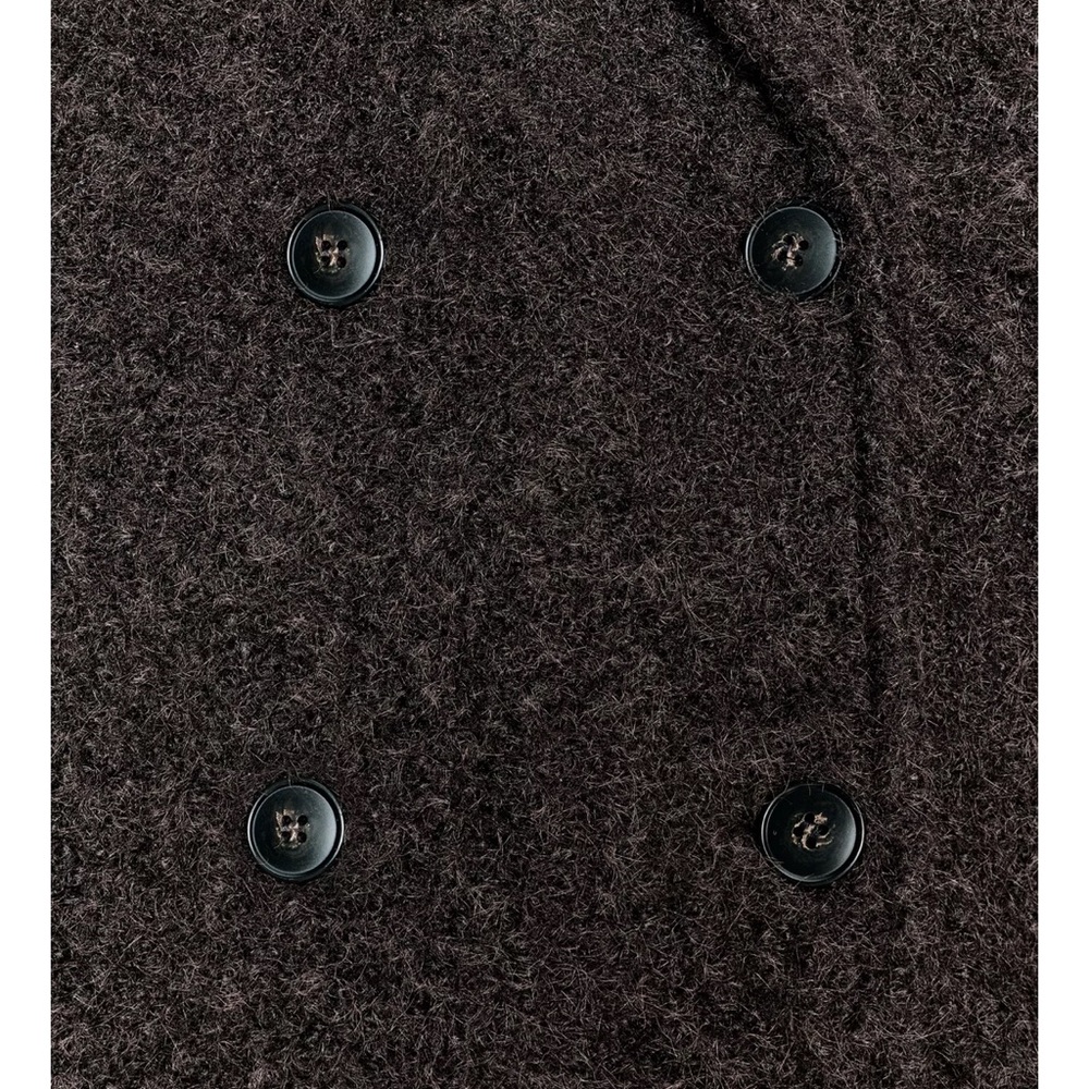 Zara Bouclé Double-Breasted Mid-Length Coat Brand New - Picture 5 of 7